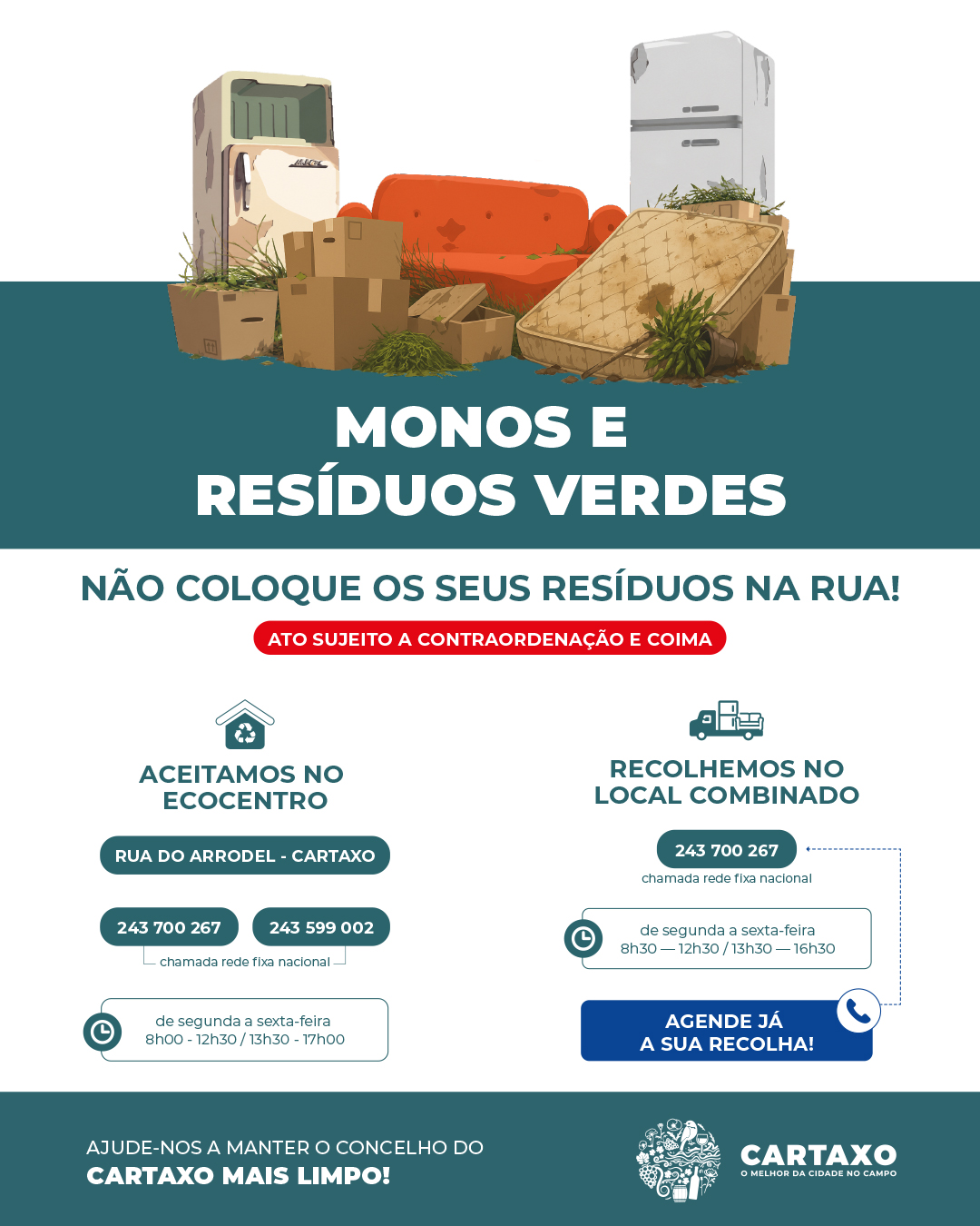 folheto informativo monos e resíduos verdes no Ecocentro
